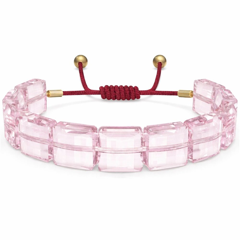 Swarovski Flower Bracelet Pink Crystal Adjustable Rose Gold Tone NIB - Picture 2 of 6